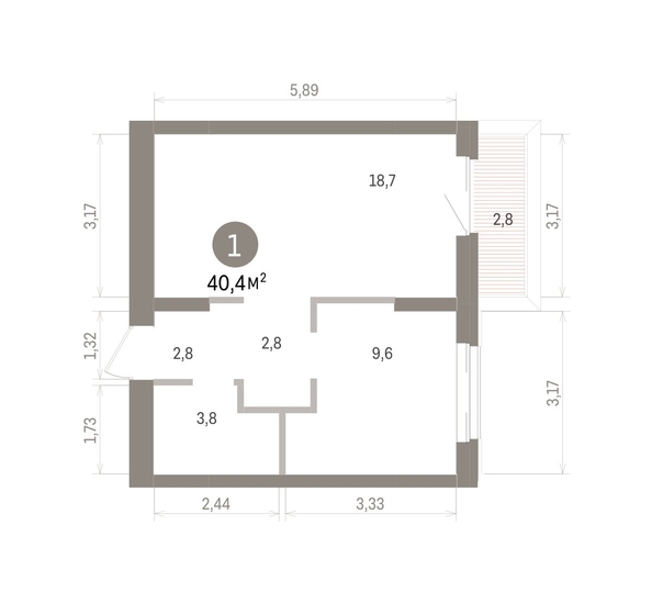
  Продается 1-комн. квартира 40.37 м², в ЖК Кварталы Драверта, дом 4. Фото 1.