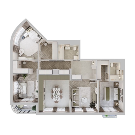 
  Продается 3-комн. квартира 109.38 м², в ЖК ЦЕНТР-ПАРК на Волочаевской. Фото 8.