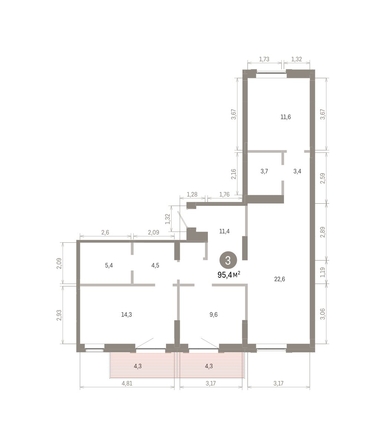 
  Продается 3-комн. квартира 95.37 м², в ЖК Кварталы Драверта, дом 3. Фото 1.