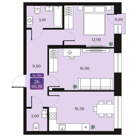 
  Продается 2-комн. квартира 66.2 м², в ЖК Северное Сияние Премиум. Фото 1.