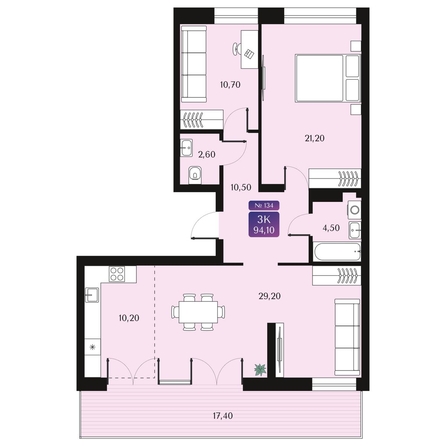 
  Продается 3-комн. квартира 94.1 м², в ЖК Северное Сияние Премиум. Фото 1.