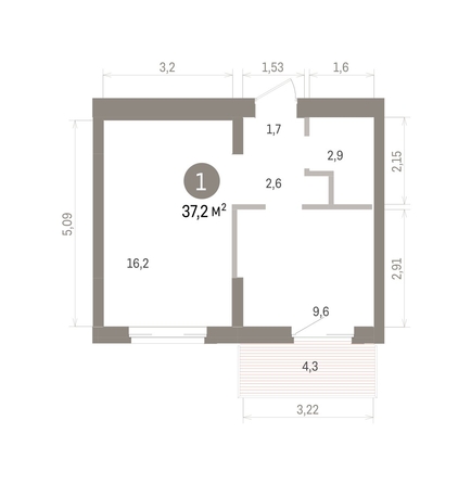 
  Продается 1-комн. квартира 37.22 м², в ЖК Кварталы Драверта, дом 4. Фото 1.