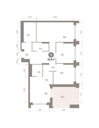 
  Продается 3-комн. квартира 95.53 м², в ЖК Кварталы Драверта, дом 5. Фото 1.