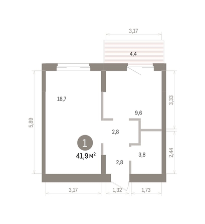 
  Продается 1-комн. квартира 41.91 м², в ЖК Кварталы Драверта, дом 4. Фото 1.