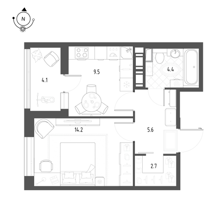 
  Продается 1-комн. квартира 38 м², в ЖК Зеленая Река, 1 очередь к 1. Фото 18.