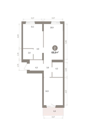 
  Продается 2-комн. квартира 68.84 м², в ЖК Кварталы Драверта, дом 4. Фото 2.