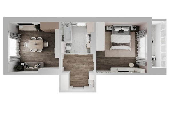 
  Продается 1-комн. квартира 55 м², в ЖК На Омской. Фото 4.