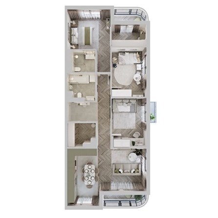
  Продается 3-комн. квартира 97.77 м², в ЖК ЦЕНТР-ПАРК на Волочаевской. Фото 6.