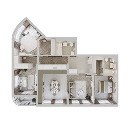 
  Продается 3-комн. квартира 109.83 м², в ЖК ЦЕНТР-ПАРК на Волочаевской. Фото 6.