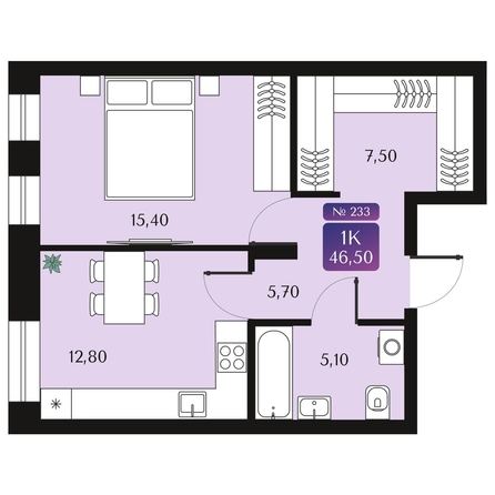 
  Продается 1-комн. квартира 46.5 м², в ЖК Северное Сияние Премиум. Фото 2.