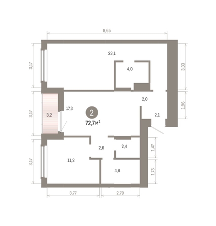 
  Продается 1-комн. квартира 72.67 м², в ЖК Кварталы Драверта, дом 6. Фото 1.
