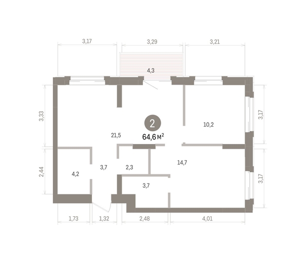 
  Продается 2-комн. квартира 64.55 м², в ЖК Кварталы Драверта, дом 4. Фото 1.