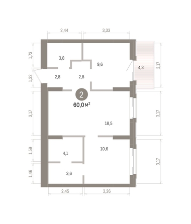 
  Продается 2-комн. квартира 59.97 м², в ЖК Кварталы Драверта, дом 4. Фото 1.