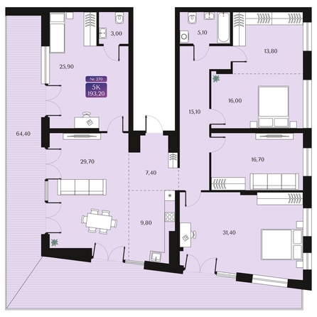 
  Продается 4-комн. квартира 193.2 м², в ЖК Северное Сияние Премиум. Фото 2.