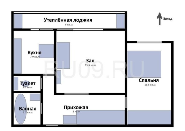 
   Продам 2-комнатную, 46.9 м², Нахимова ул, 4

. Фото 1.
