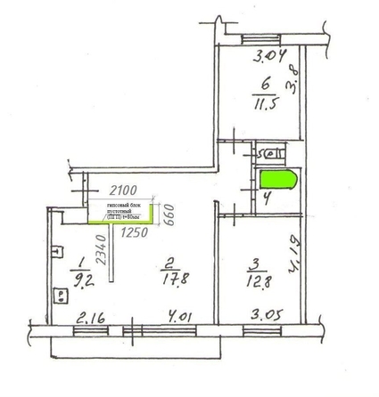 
   Продам 3-комнатную, 64.9 м², Ивана Черных ул, 24

. Фото 21.