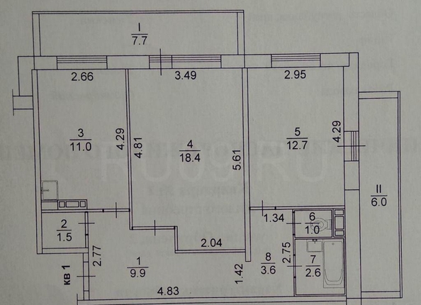 
  Продается 2-комн. квартира, 60.7 м², Обручева ул, д. 2
. Фото 19.