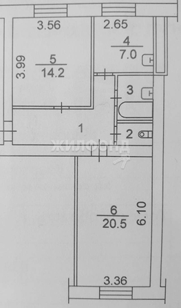 
   Продам 2-комнатную, 56 м², Учебная ул, 42

. Фото 9.