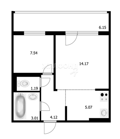 
   Продам 2-комнатную, 38.2 м², Ягодная ул, 3

. Фото 14.