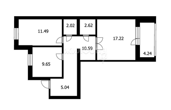 
   Продам 3-комнатную, 58.5 м², Анны Ахматовой ул, 7

. Фото 17.