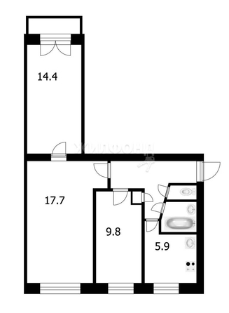 
   Продам 3-комнатную, 58 м², Новгородская ул, 44

. Фото 2.