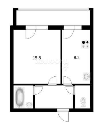 
   Продам 1-комнатную, 33.6 м², Ботанический пер, 22/1

. Фото 13.