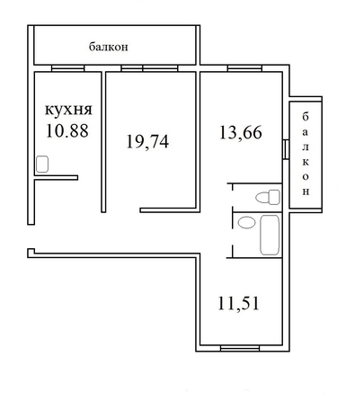 
   Продам 3-комнатную, 76.6 м², Сибирская ул, 56

. Фото 1.