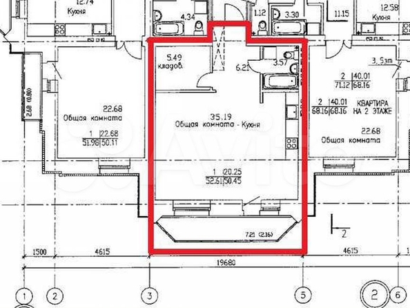 
   Продам 1-комнатную, 52.4 м², Рабочая 1-я ул, 7/1

. Фото 2.