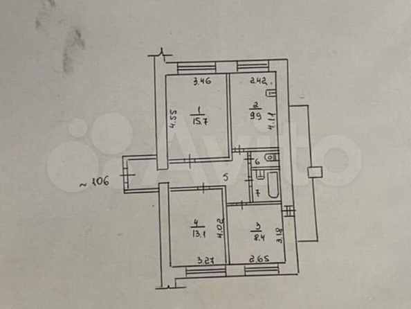 
  Продается 3-комн. квартира, 62.7 м², Ленина пр-кт, д. 195
. Фото 13.