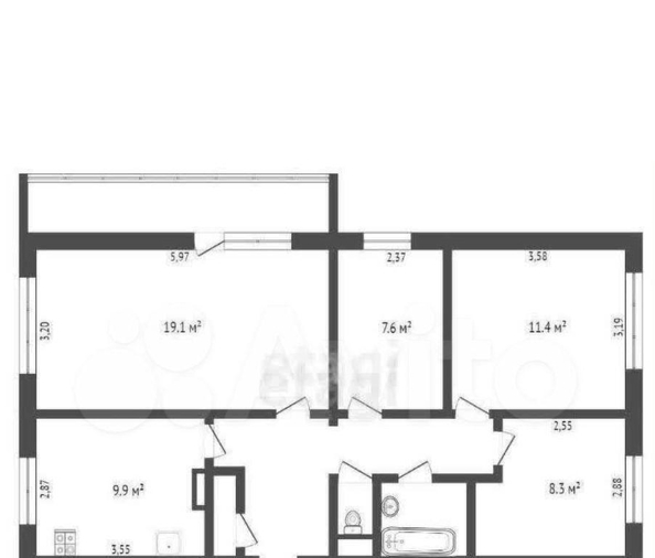 
   Продам 4-комнатную, 72 м², Светлый поселок, 18

. Фото 14.