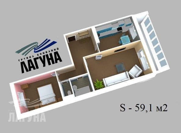 
   Продам 2-комнатную, 59.1 м², Нефтяная ул, 7

. Фото 4.