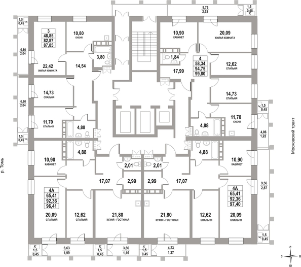 
   Продам 4-комнатную, 96.41 м², Московский, дом 1

. Фото 2.