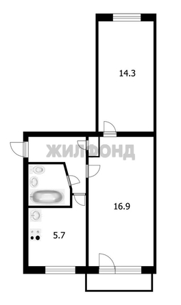 
   Продам 2-комнатную, 46 м², Усова ул, 44

. Фото 8.