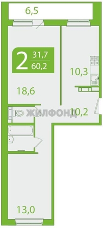 
   Продам 2-комнатную, 55.9 м², Энтузиастов ул, 37

. Фото 21.