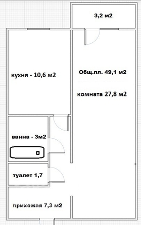 
  Продается 1-комн. квартира, 49.1 м², Любы Шевцовой ул, д. 15
. Фото 4.