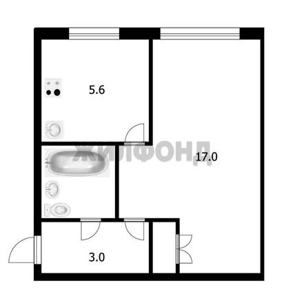 
  Продается 1-комн. квартира, 29.3 м², Дзержинского ул, д. 24
. Фото 6.