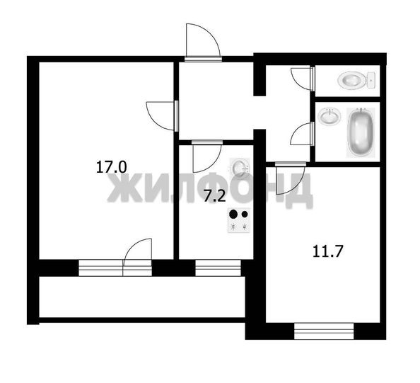 
  Продается 2-комн. квартира, 48 м², Кулагина ул, д. 33
. Фото 1.