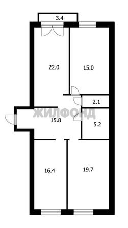 
  Продается 3-комн. квартира, 96.4 м², Советская ул, д. 90
. Фото 19.