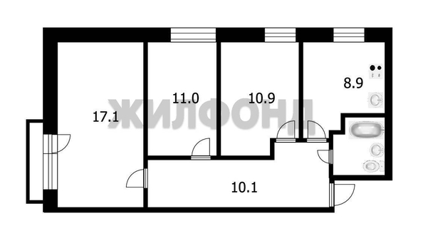 
  Продается 3-комн. квартира, 60.4 м², Беринга ул, д. 16
. Фото 14.