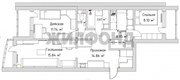 
  Продается 3-комн. квартира, 64.9 м², Богдана Хмельницкого ул, д. 12А
. Фото 9.