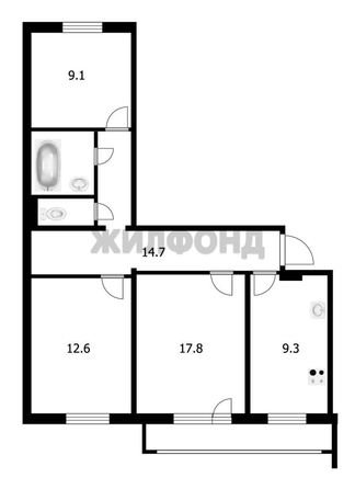 
  Продается 3-комн. квартира, 67 м², Сергея Лазо ул, д. 25
. Фото 6.