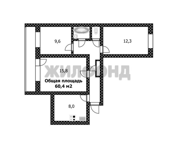 
  Продается 3-комн. квартира, 71.6 м², ЖК Сибирская, дом 80
. Фото 9.