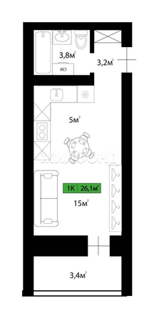 
  Сдается 1-комн. квартира, 26 м², Левобережный мкр, д. 9
. Фото 10.