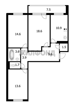 
  Продается 3-комн. квартира 78 м². Фото 26.