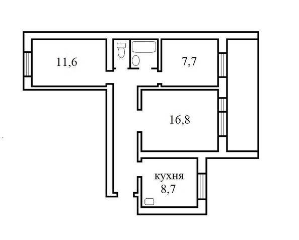 
  Продается 3-комн. квартира 59 м². Фото 3.