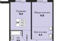 Шотландия, Солнечная поляна 73: Планировка 2-комн 48,5 м²