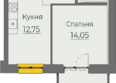 Семья, 4 очередь, б/c 9: Планировка 1-комн 41,24 м²