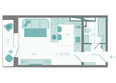 КБС. Берег, дом 7 строение 2: Планировка 1-комн 34,2 м²