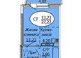 Комета - Октябрьский, б/с 1: Планировка Студия 27,06 - 27,25 м²