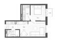 Вышка, корпус 1: Планировка 2-комн 44,63 м²